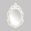 Antiqued White Wall Mirror - Vintage Distressed Finish for Classic Home Decor